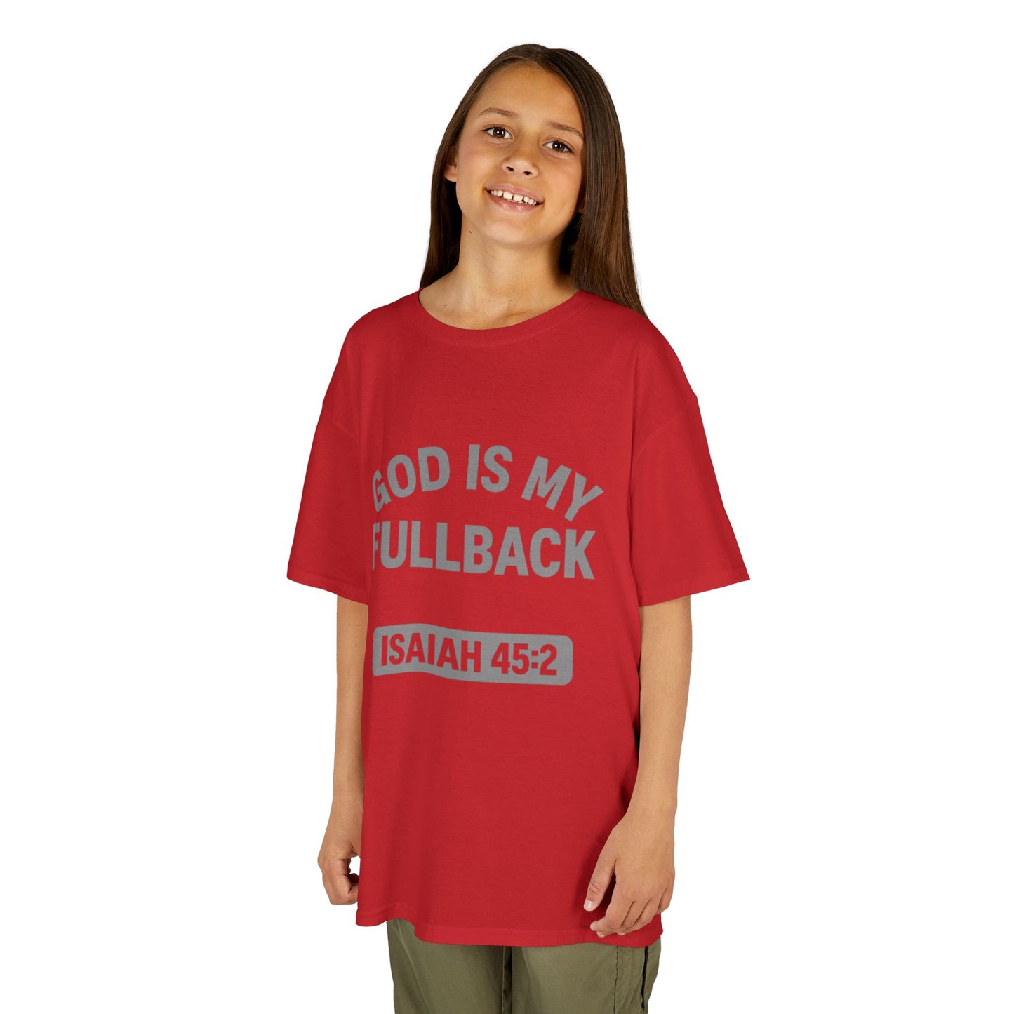 God is My Fullback Tee - Red-Grey - Kid's Size