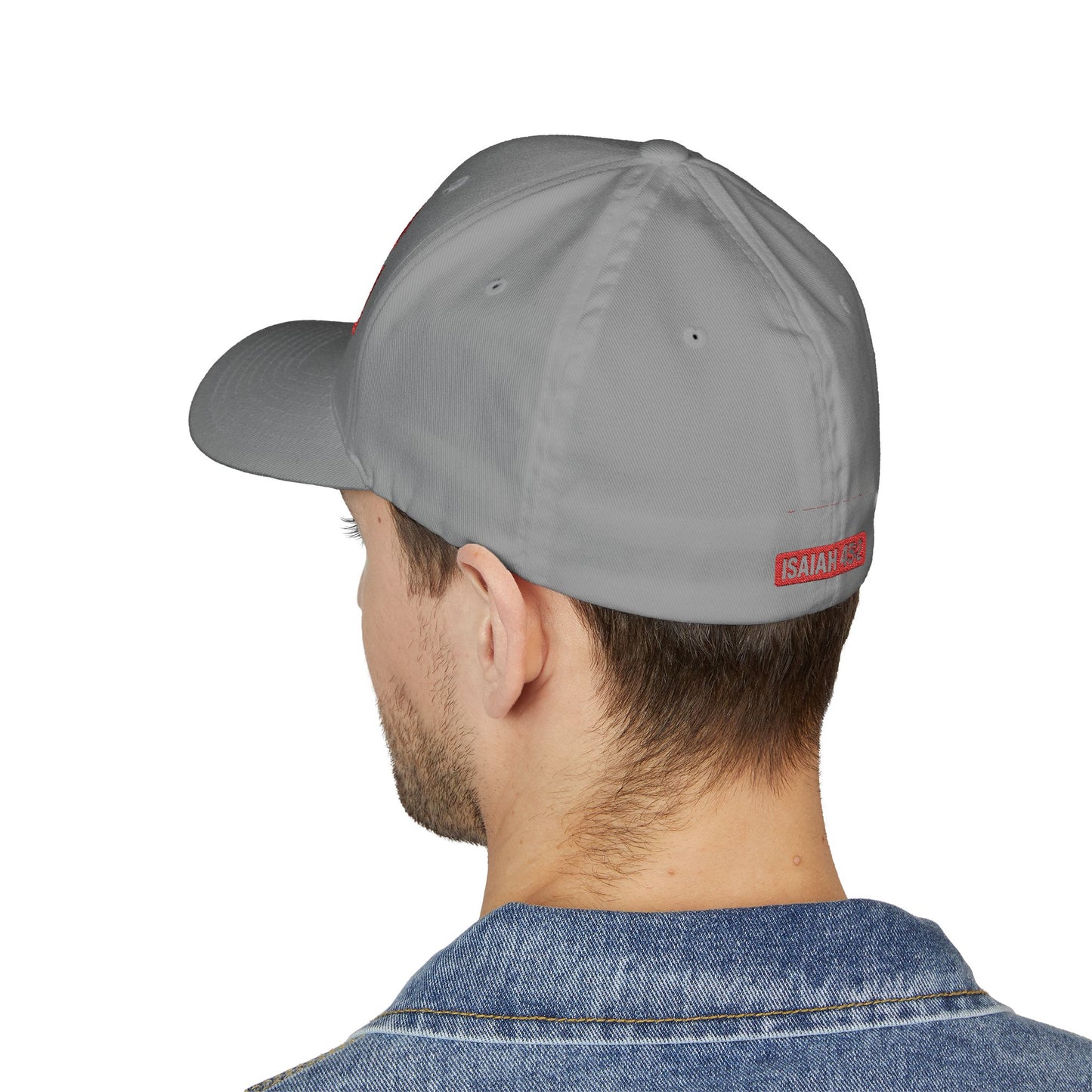 God is My Fullback Hat - Grey-Dark Red