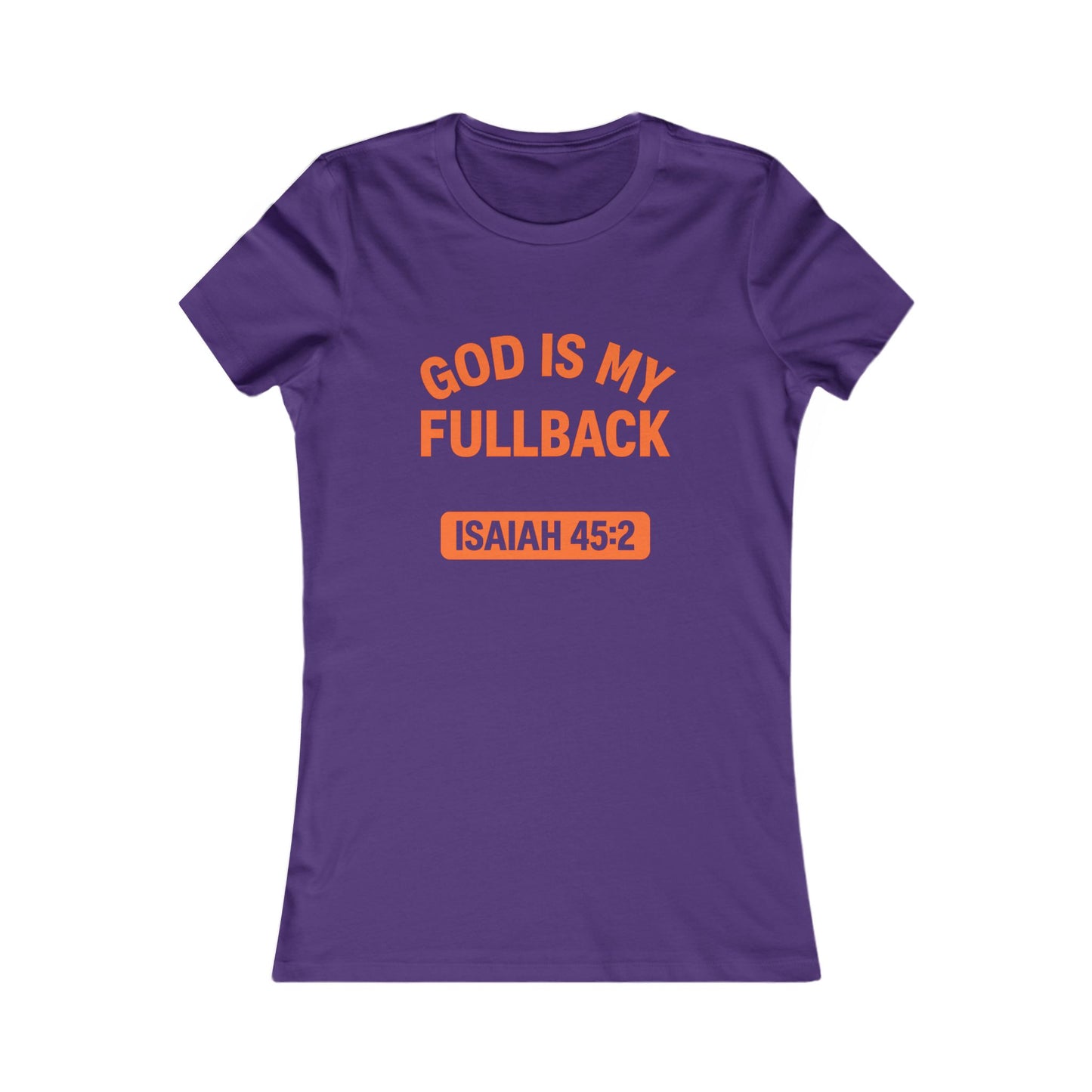 God is My Fullback Tee - Purple-Orange - Women's