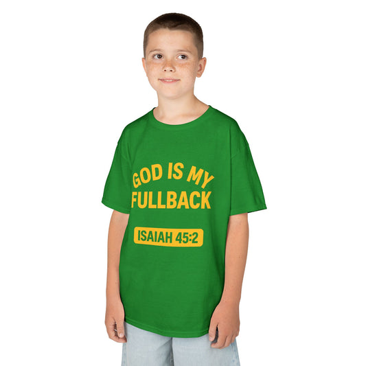 God is My Fullback Tee - Green-Yellow- Kid's Size