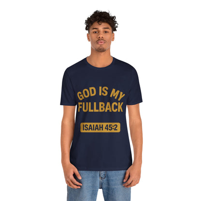 God is My Fullback Upgraded Premium Tee - Navy - Gold