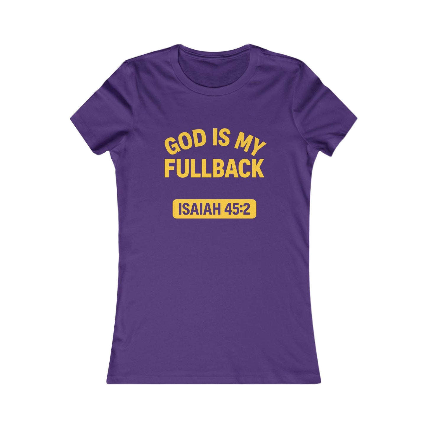 God is My Fullback Tee - Purple-Yellow- Women's