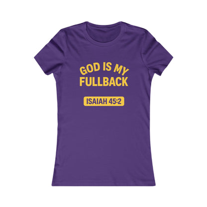 God is My Fullback Tee - Purple-Yellow- Women's