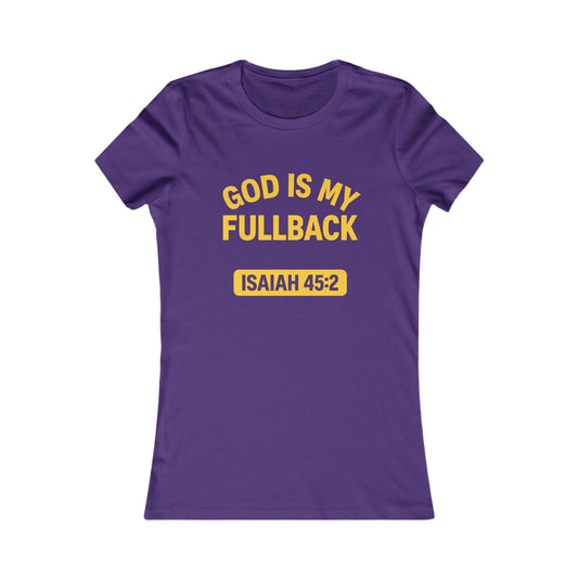 God is My Fullback Tee - Purple-Yellow- Women's