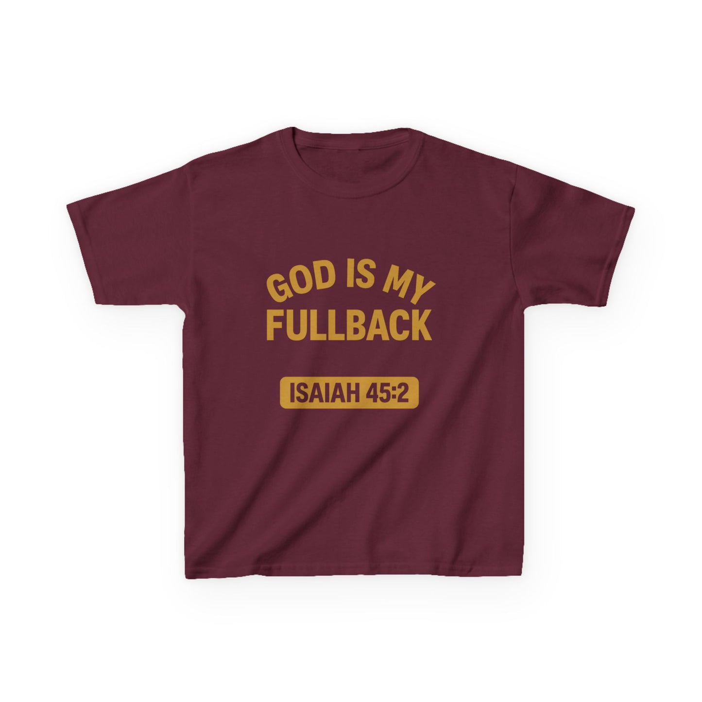 God is My Fullback Tee - Garnet-Gold - Kid's Size