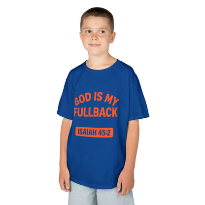God is My Fullback Tee - Blue-Orange - Kid's Size