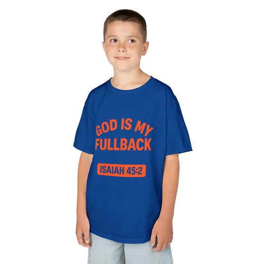 God is My Fullback Tee - Blue-Orange - Kid's Size
