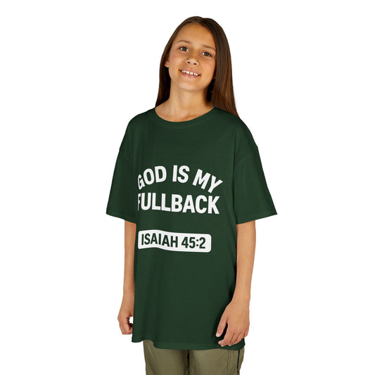 God is My Fullback Tee - Green-White - Kid's Size
