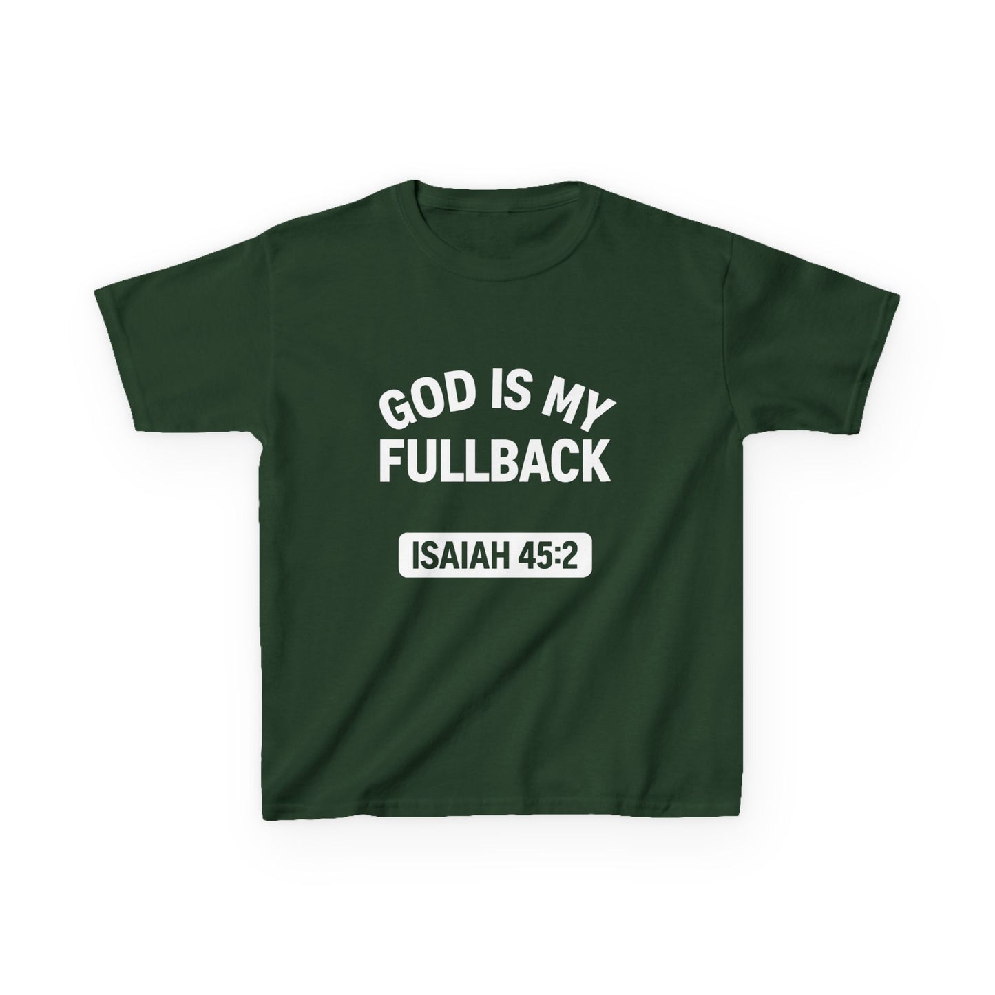 God is My Fullback Tee - Green-White - Kid's Size