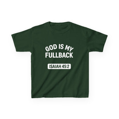 God is My Fullback Tee - Green-White - Kid's Size