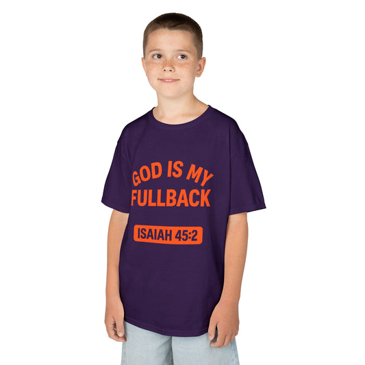 God is My Fullback Tee - Purple-Orange - Kid's Size