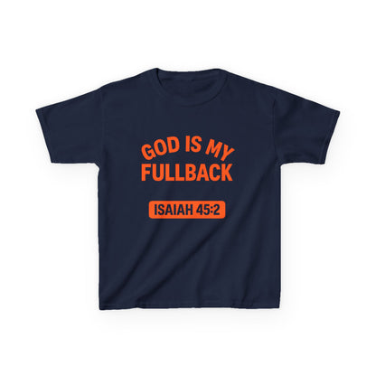 God is My Fullback Tee - Navy-Orange - Kid's Size