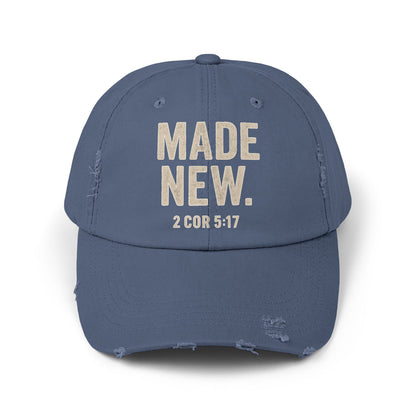 Made New. 2 COR 5:17 Distressed Cap