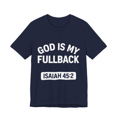 God is My Fullback Upgraded Premium Tee - Navy - White