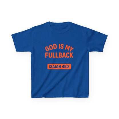 God is My Fullback Tee - Blue-Orange - Kid's Size