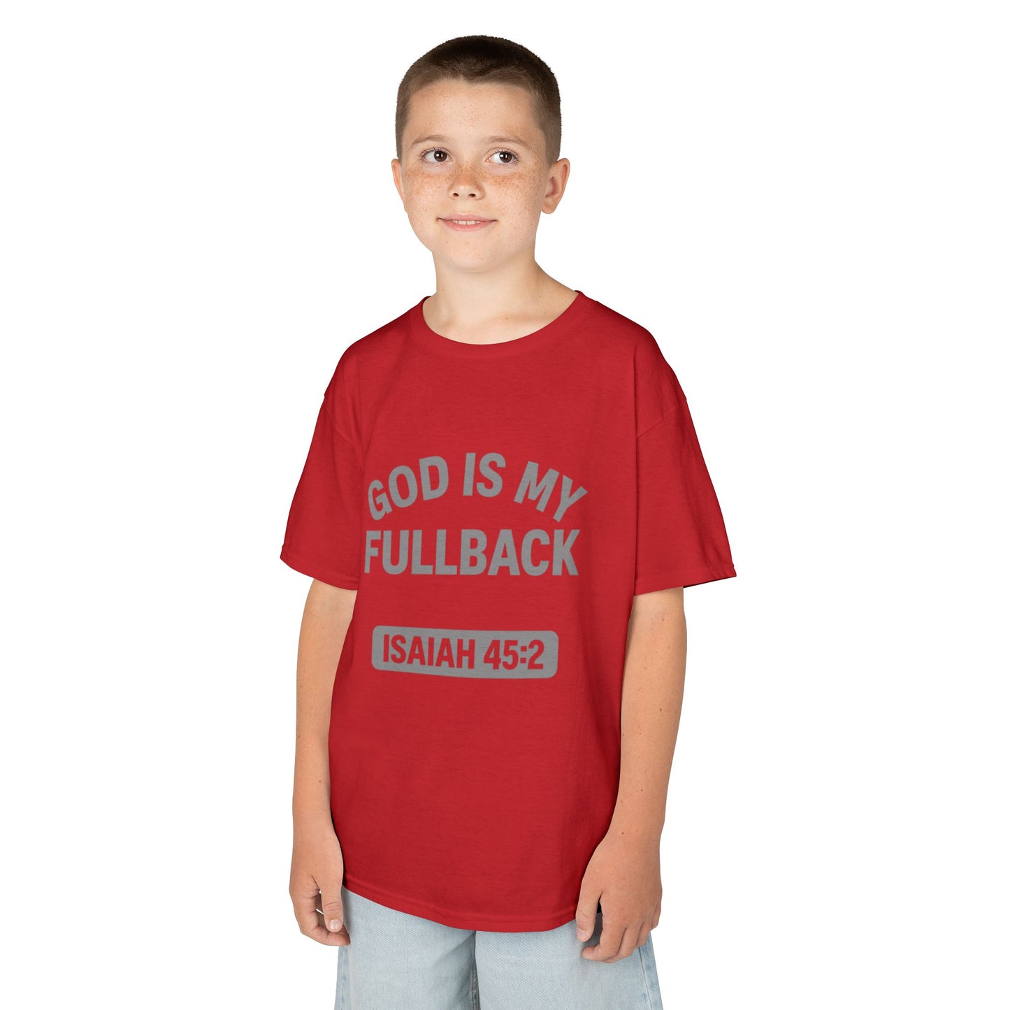 God is My Fullback Tee - Red-Grey - Kid's Size