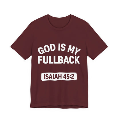 God is My Fullback Upgraded Premium Tee - Maroon - White