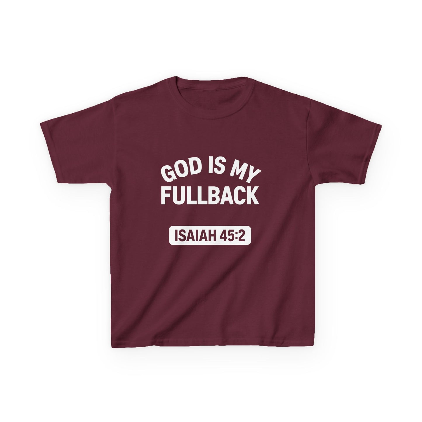 God is My Fullback Tee - Maroon-White - Kid's Size
