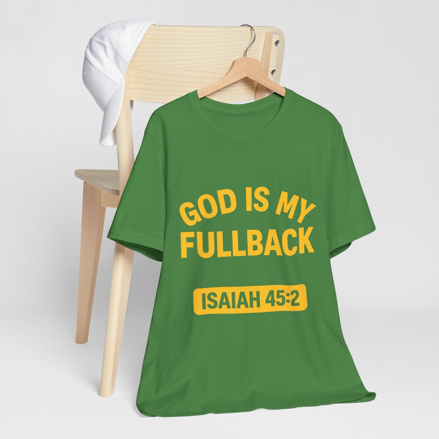 God is My Fullback Upgraded Premium Tee - Green - Yellow