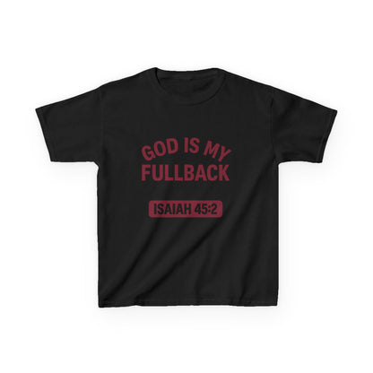 God is My Fullback Tee - Black-Dark Red - Kid's Size