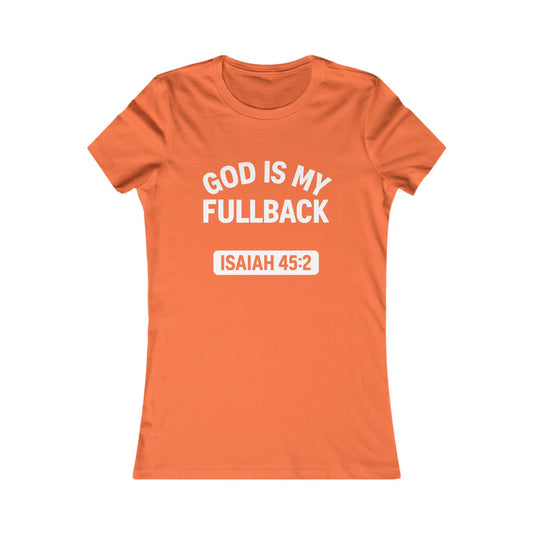 God is My Fullback Tee - Orange-White - Women's