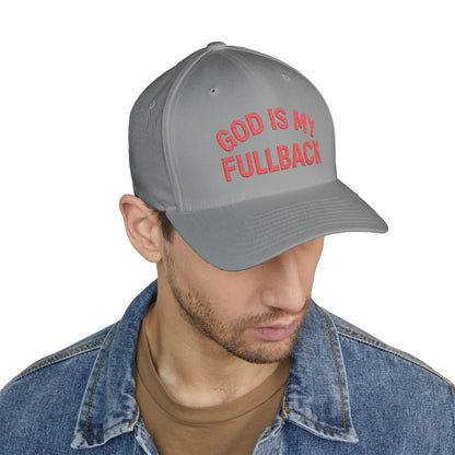 God is My Fullback Hat - Grey-Dark Red