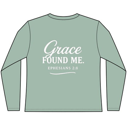 Women's Grace Found Me. — Ephesians 2:8 Long Sleeve Tee