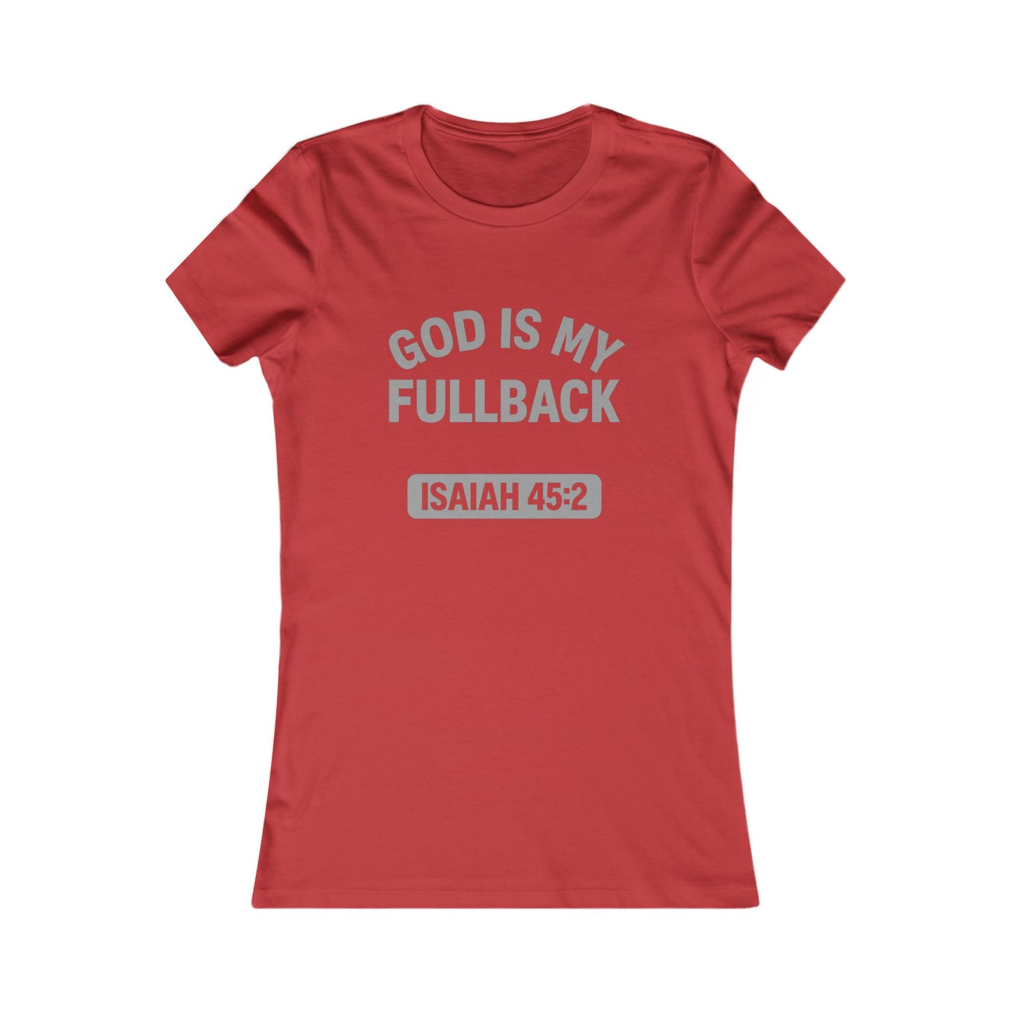 God is My Fullback Tee - Red-Grey - Women's