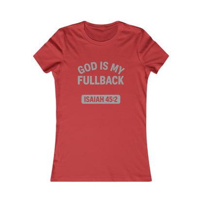 God is My Fullback Tee - Red-Grey - Women's