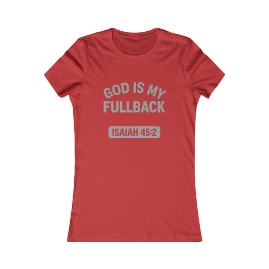 God is My Fullback Tee - Red-Grey - Women's