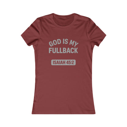 God is My Fullback Tee - Crimson-Grey - Women's