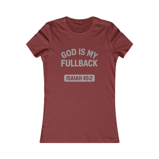 God is My Fullback Tee - Crimson-Grey - Women's