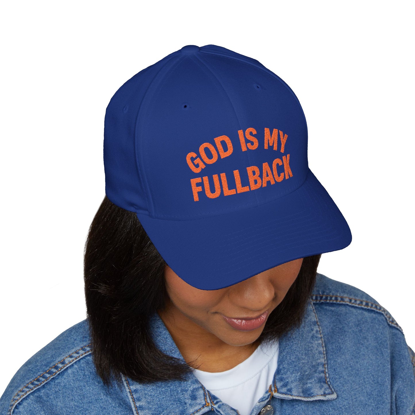 God is My Fullback Hat - Blue-Orange