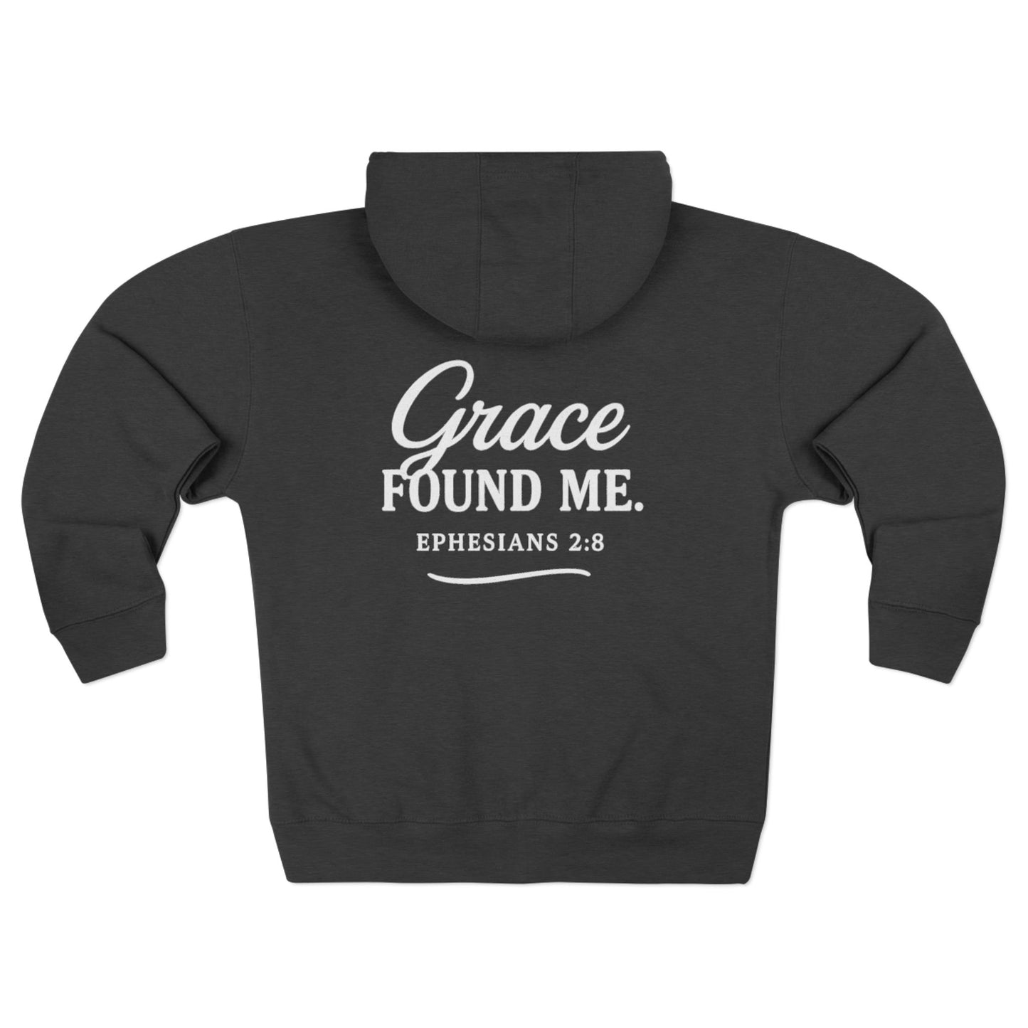 Grace Found Me  — Ephesians 2:8 Unisex Zip Hoodie