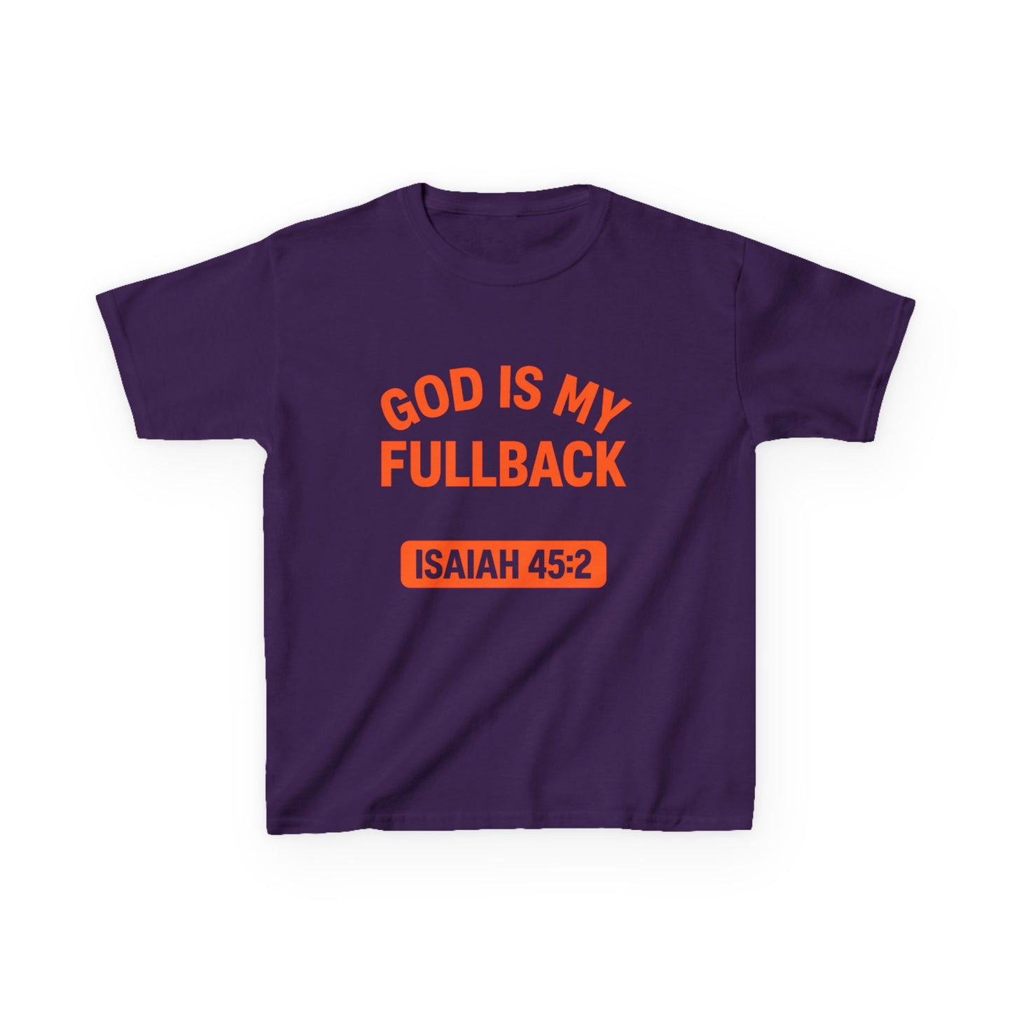 God is My Fullback Tee - Purple-Orange - Kid's Size