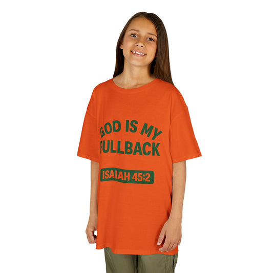God is My Fullback Tee - Orange-Green - Kid's Size