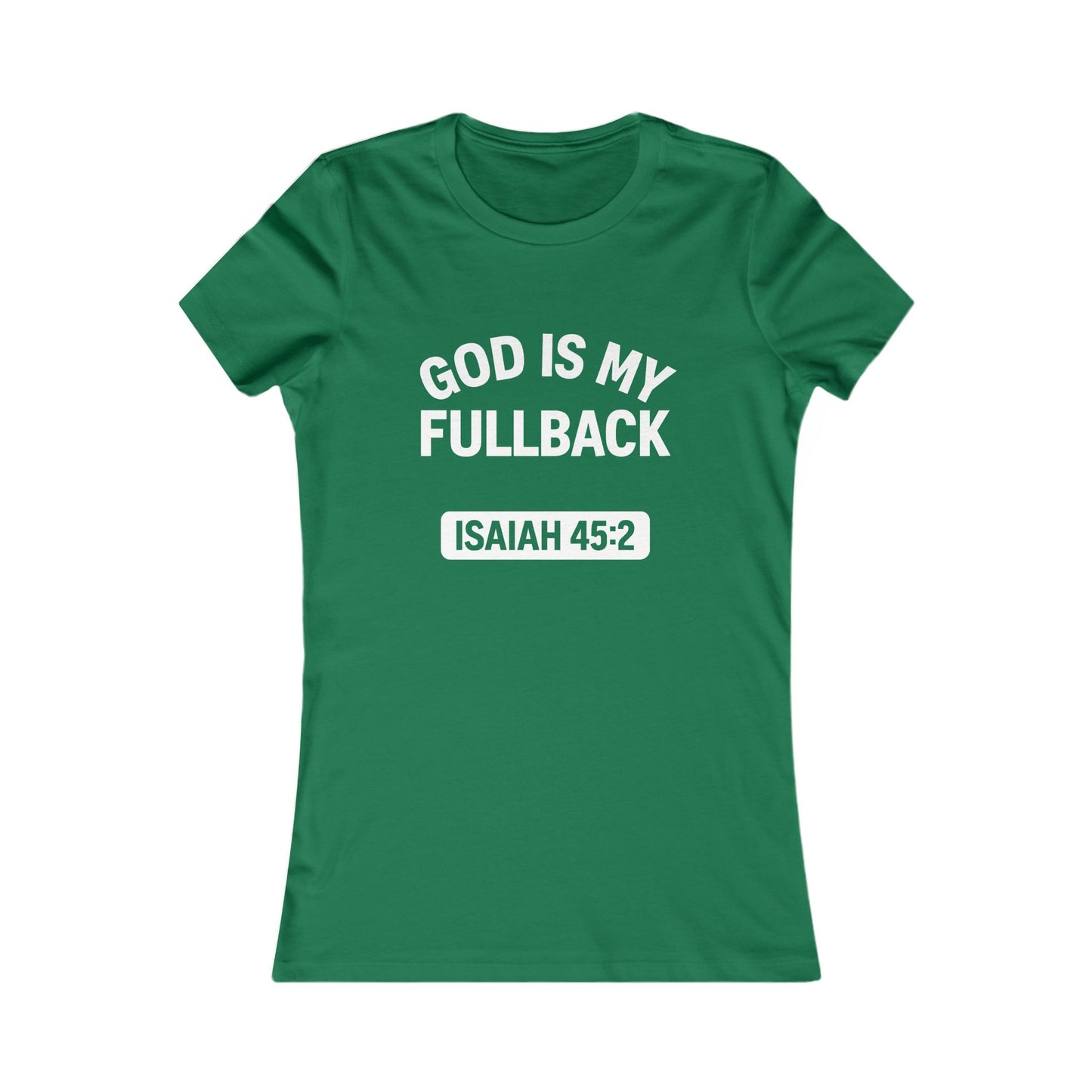 God is My Fullback Tee - Green-White - Women's