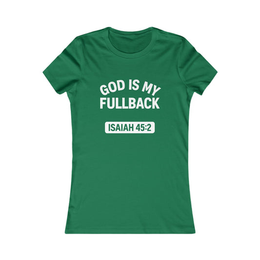 God is My Fullback Tee - Green-White - Women's