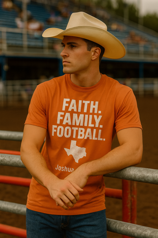 Faith Family Football Texas Upgraded Premium Tee