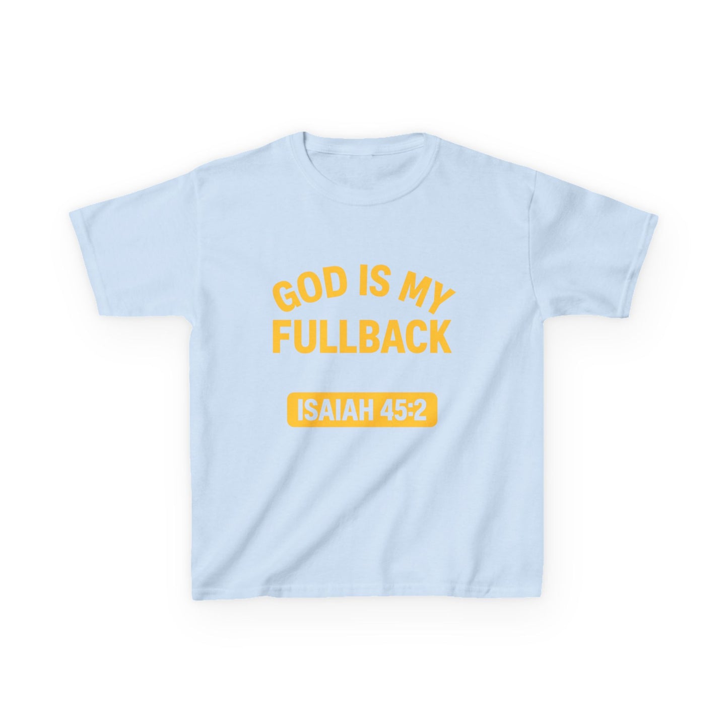 God is My Fullback Tee - Light Blue-Yellow - Kid's Size