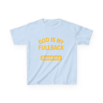 God is My Fullback Tee - Light Blue-Yellow - Kid's Size