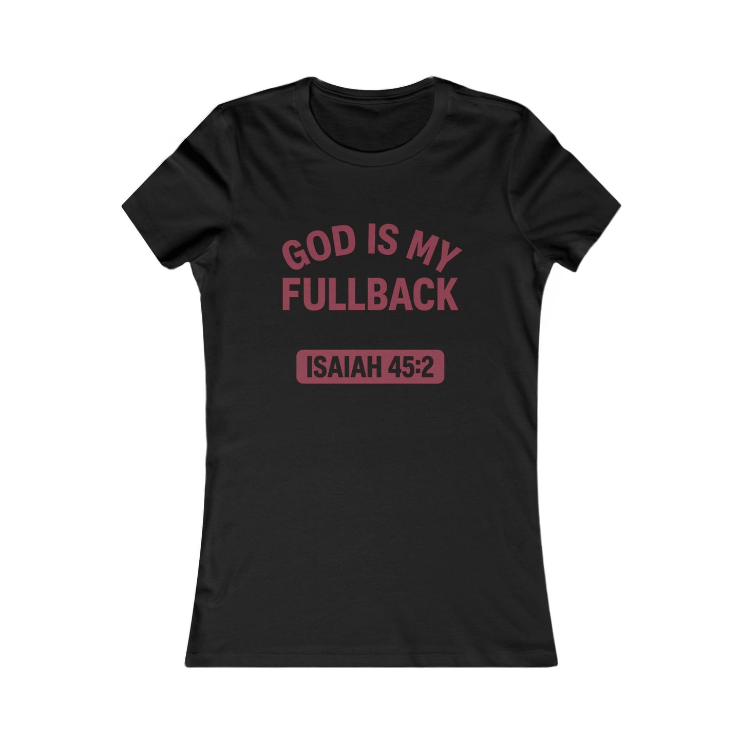 God is My Fullback Tee - Black-Dark Red - Women's