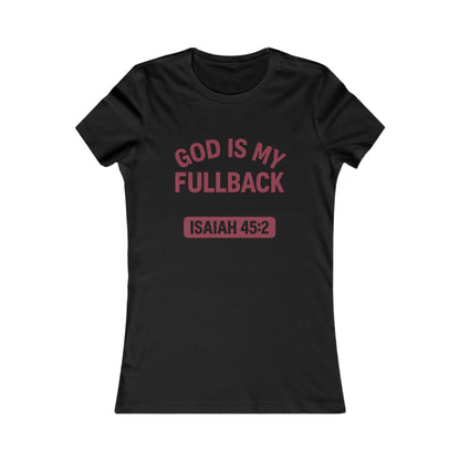 God is My Fullback Tee - Black-Dark Red - Women's