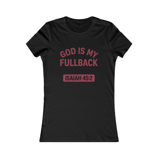 God is My Fullback Tee - Black-Dark Red - Women's