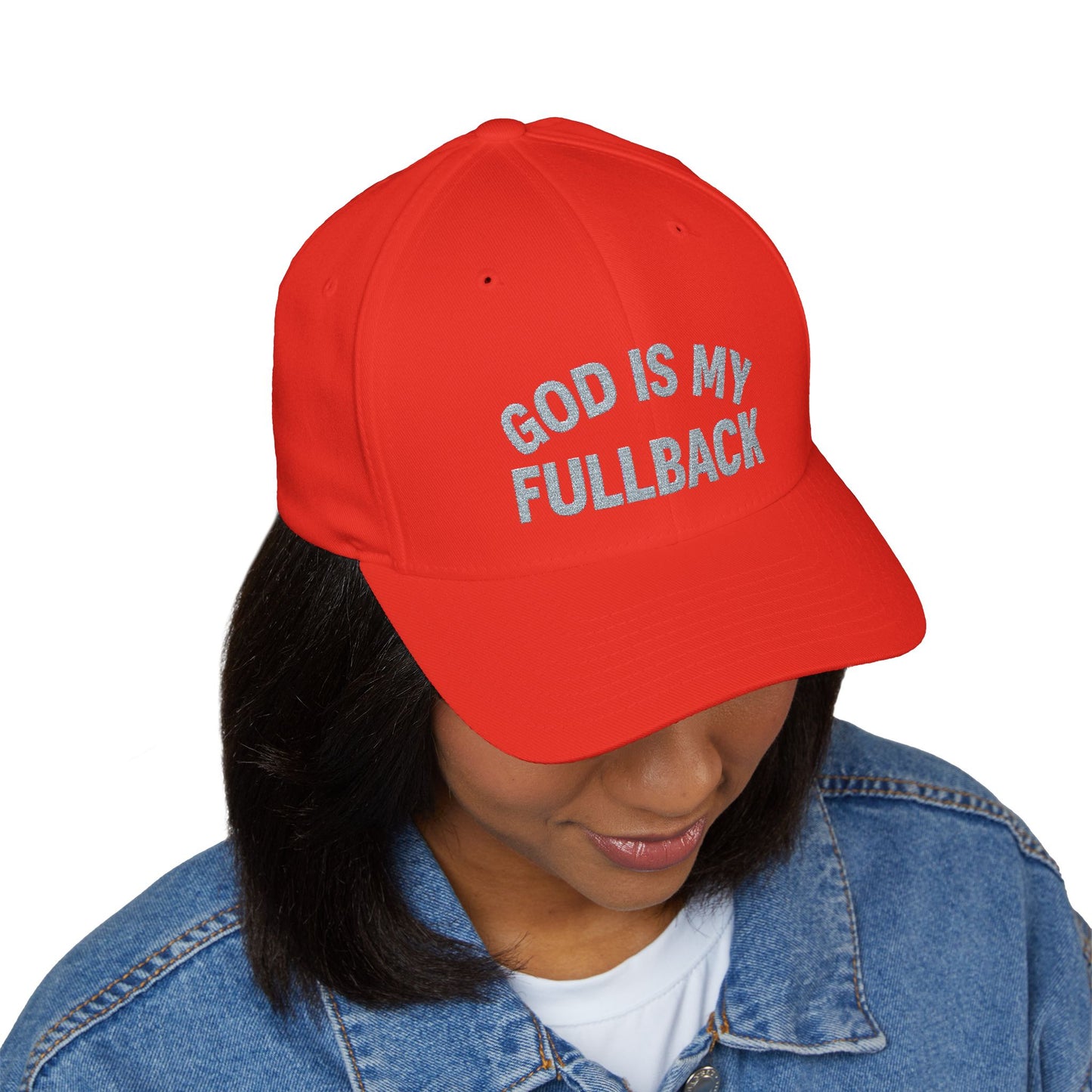 God is My Fullback Hat - Red-Grey