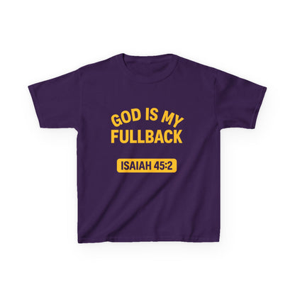 God is My Fullback Tee - Purple-Yellow- Kid's Size