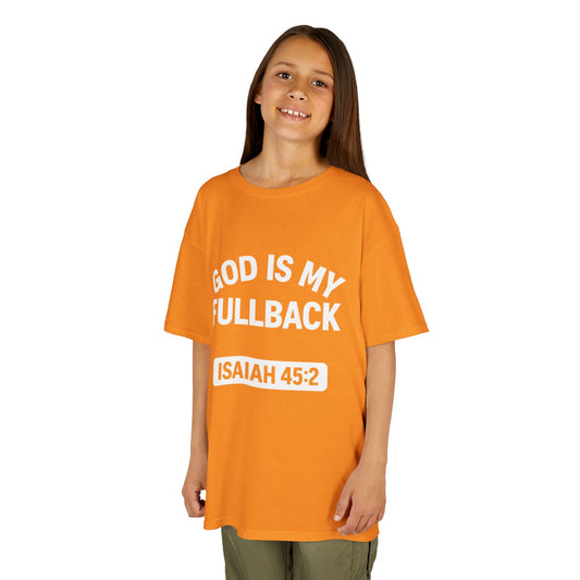 God is My Fullback Tee - Orange-White - Kid's Size