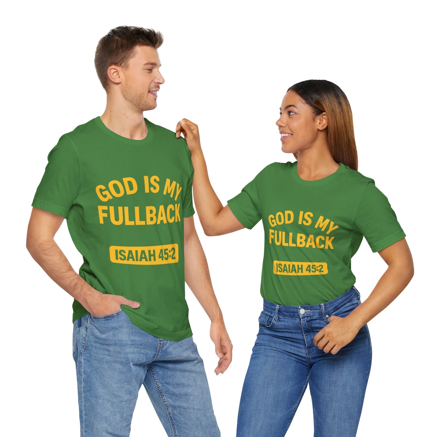 God is My Fullback Upgraded Premium Tee - Green - Yellow