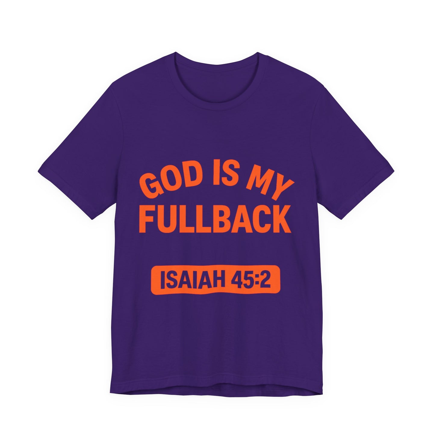 God is My Fullback Upgraded Premium Tee - Purple - Orange