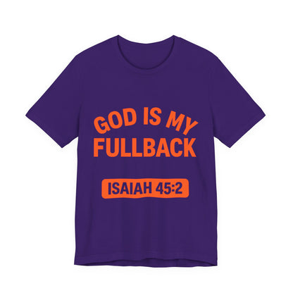 God is My Fullback Upgraded Premium Tee - Purple - Orange